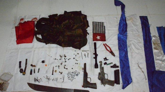 Barang Bukti KKB Pasca penggrebekan