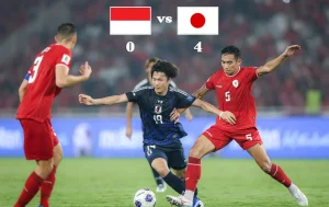 Timnas Indonesia dikalahkan Jepang dengan skor telak 0-4 pada matchday kelima Grup C Putaran Ketiga Kualifikasi Piala Dunia 2026 Zona Asia di Stadion Utama Gelora Bung Karno.