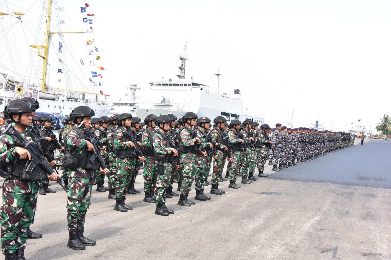 Apel Gelar dalam rangka Latihan Gabungan Bersama (Latgabma) Keris Woomera antara TNI dan Australian Defence Force (ADF) tahun 2024. (Sumber foto Puspen TNI)